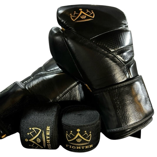 Premium Black & Gold Fighter Gloves By Andy Ashton ®